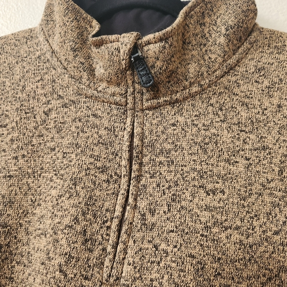 Wrangler Authentics Men's Marled Knit Pullover 1/4 Zip Sweater Sweatshirt in Tan - Picture 4 of 9